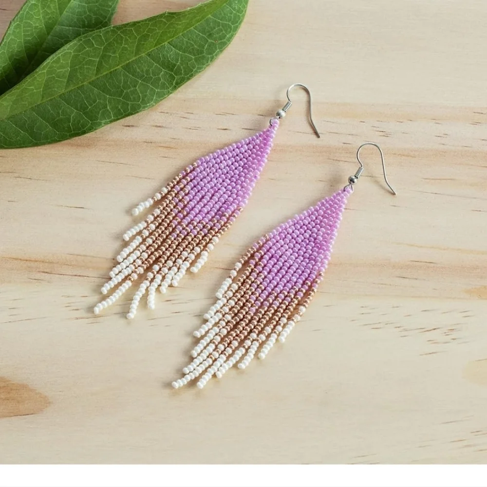 Elegant Beaded Ombre Earrings